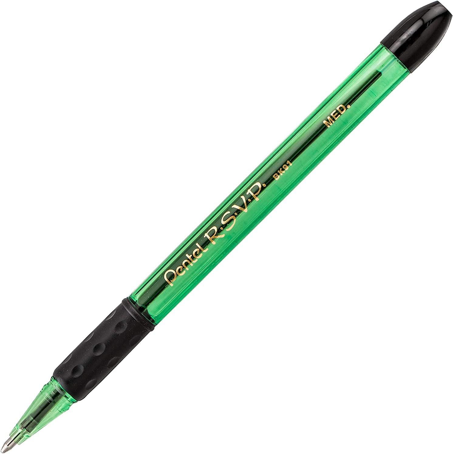 image:imagePentel Rsvp Pens Medium Point 10 mm 8 Assorted colors with LatexFree Rubber Grip for Comfortable Writing Pack of 16