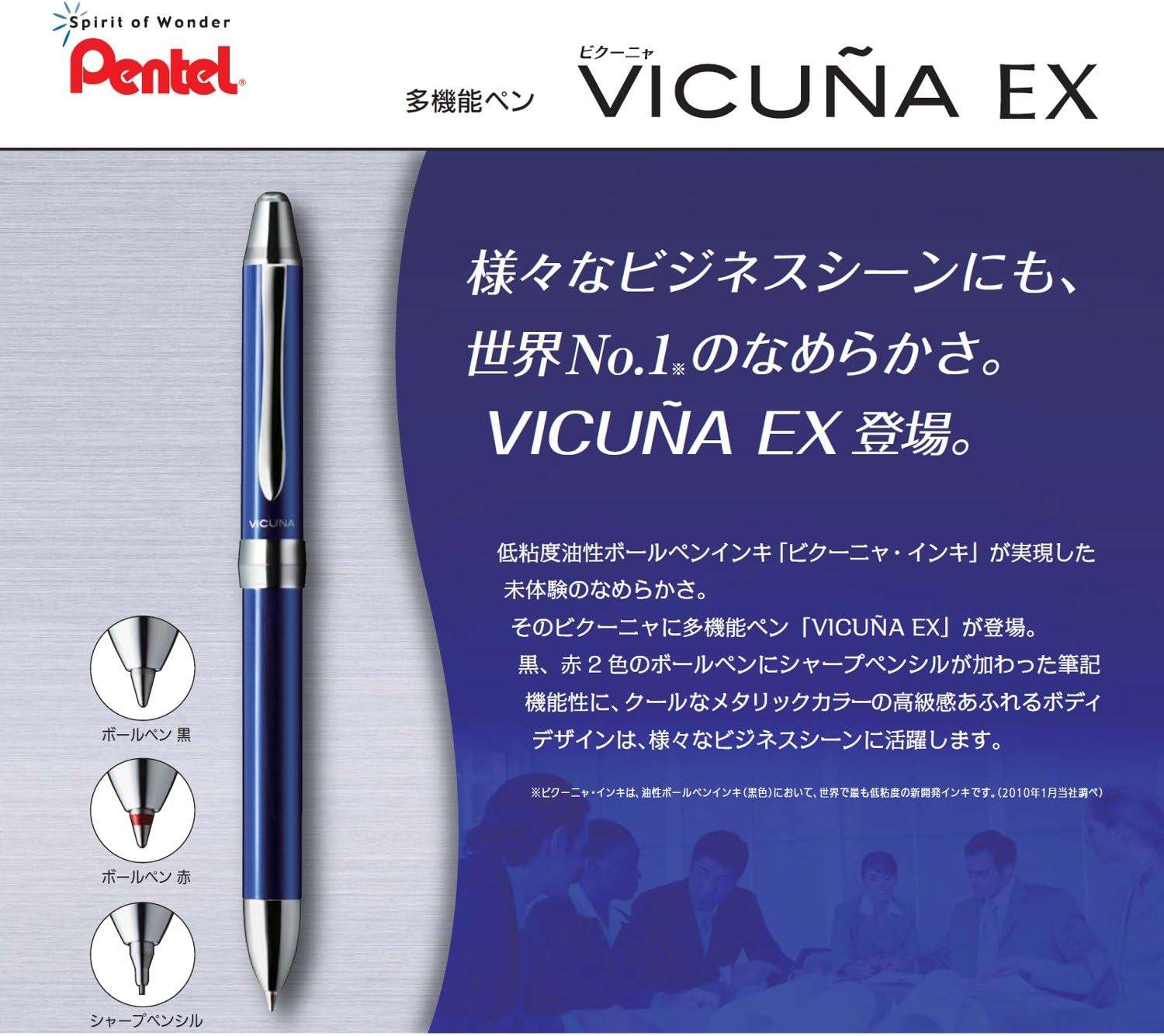 image:imagePentel Vicua EX XBXW1375C Multifunction Ballpoint Pen BluePink