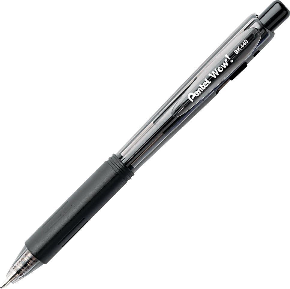 image:imagePentel Wow Retractable Ballpoint Pen 10mm Medium Line Assorted Ink Pack of 18 BK440BP18M