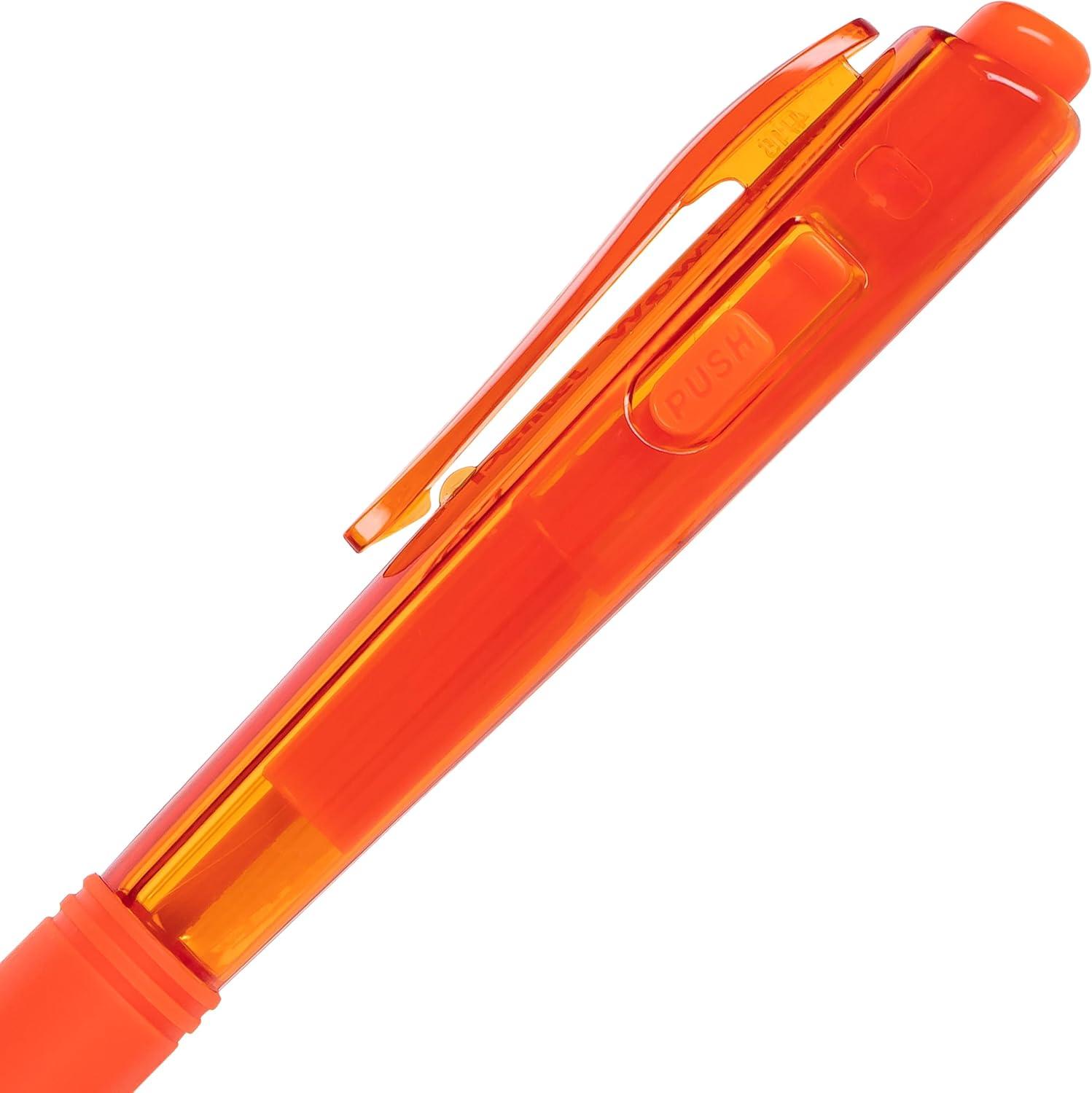 image:imagePentel Wow Retractable Ballpoint Pen 10mm Medium Line Orange Ink Box of 12 BK440F