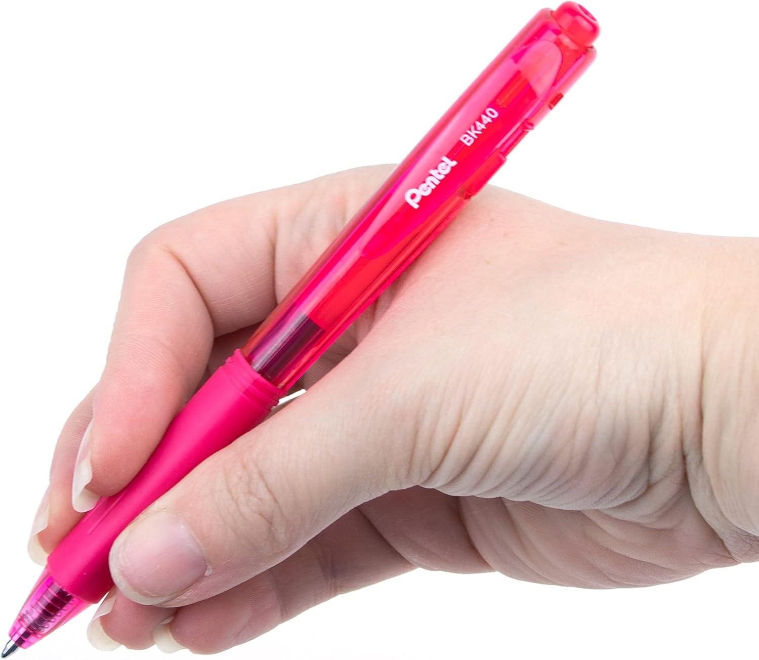 image:imagePentel Wow Retractable Ballpoint Pen 10mm Medium Line Pink Ink Box of 12 BK440P