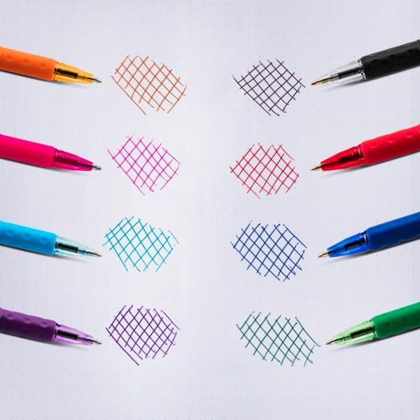 image:imageRSVP Mini Ballpoint Pen 10mm Medium Line Assorted Ink Colors wKey Ring 8 Pack