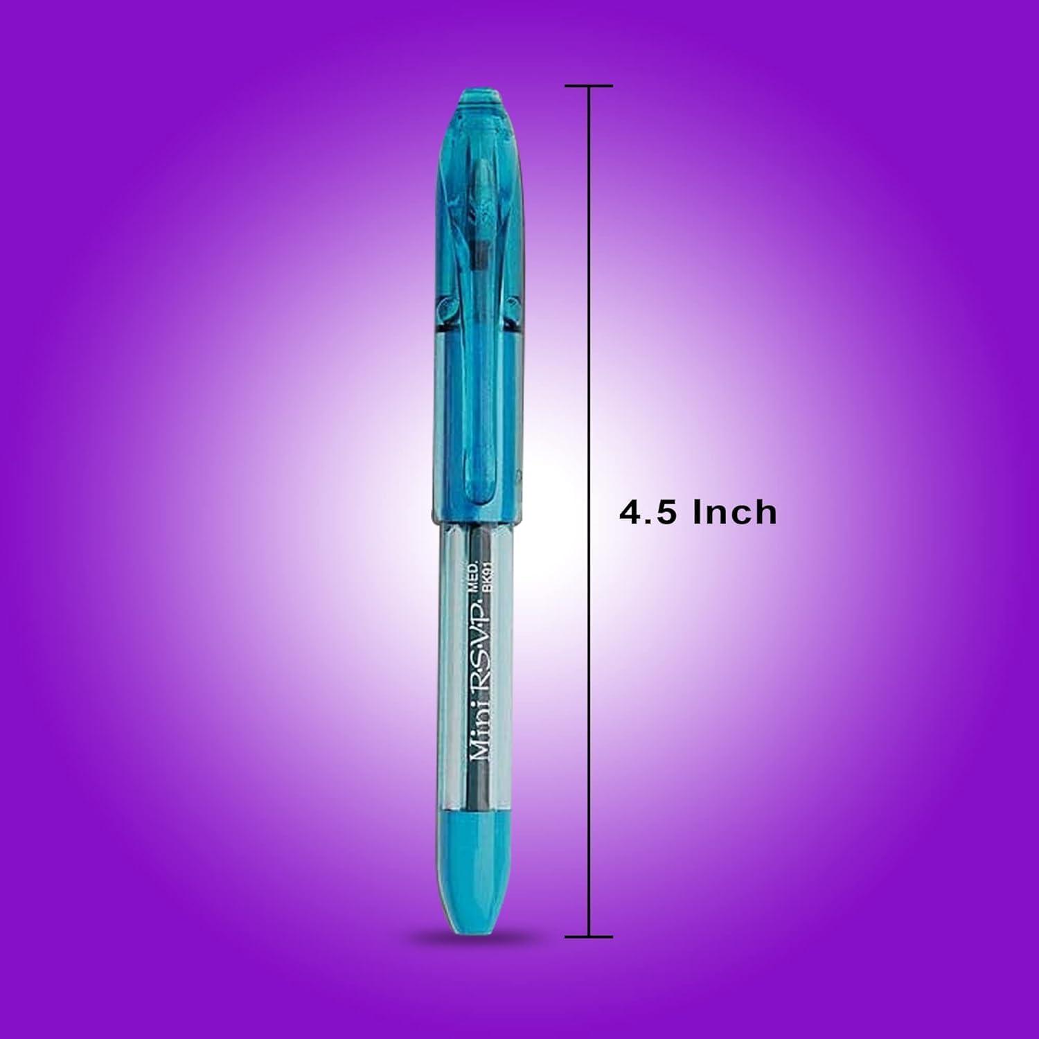image:imageRSVP Mini Ballpoint Pen 10mm Medium Line Assorted Ink Colors wKey Ring 8 Pack