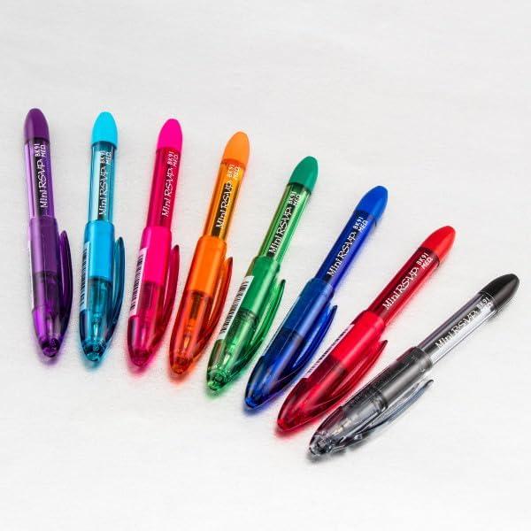 image:imageRSVP Mini Ballpoint Pen 10mm Medium Line Assorted Ink Colors wKey Ring 8 Pack