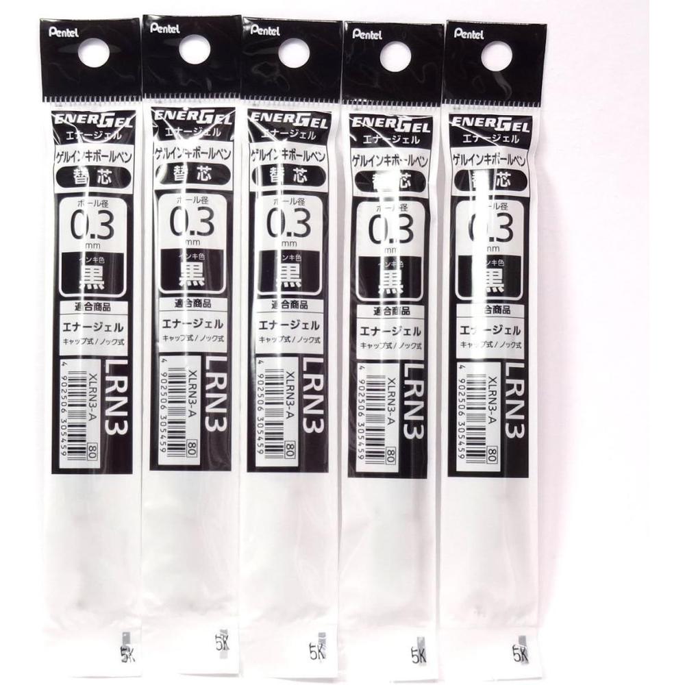 image:imagePentel 03mm Black Ink Refill XLRN3A for EnerGel Retract Ballpoint PenBLN73A 5 Packtotal 5 pcs Japan Import KomainuDou Original Package