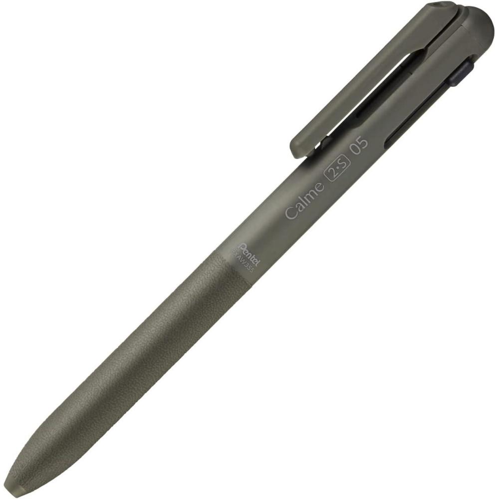 image:imagePentel BXAW355A Calme MultiFunctional Ballpoint Pen 05 Sharp 05 BlackKhaki Shaft