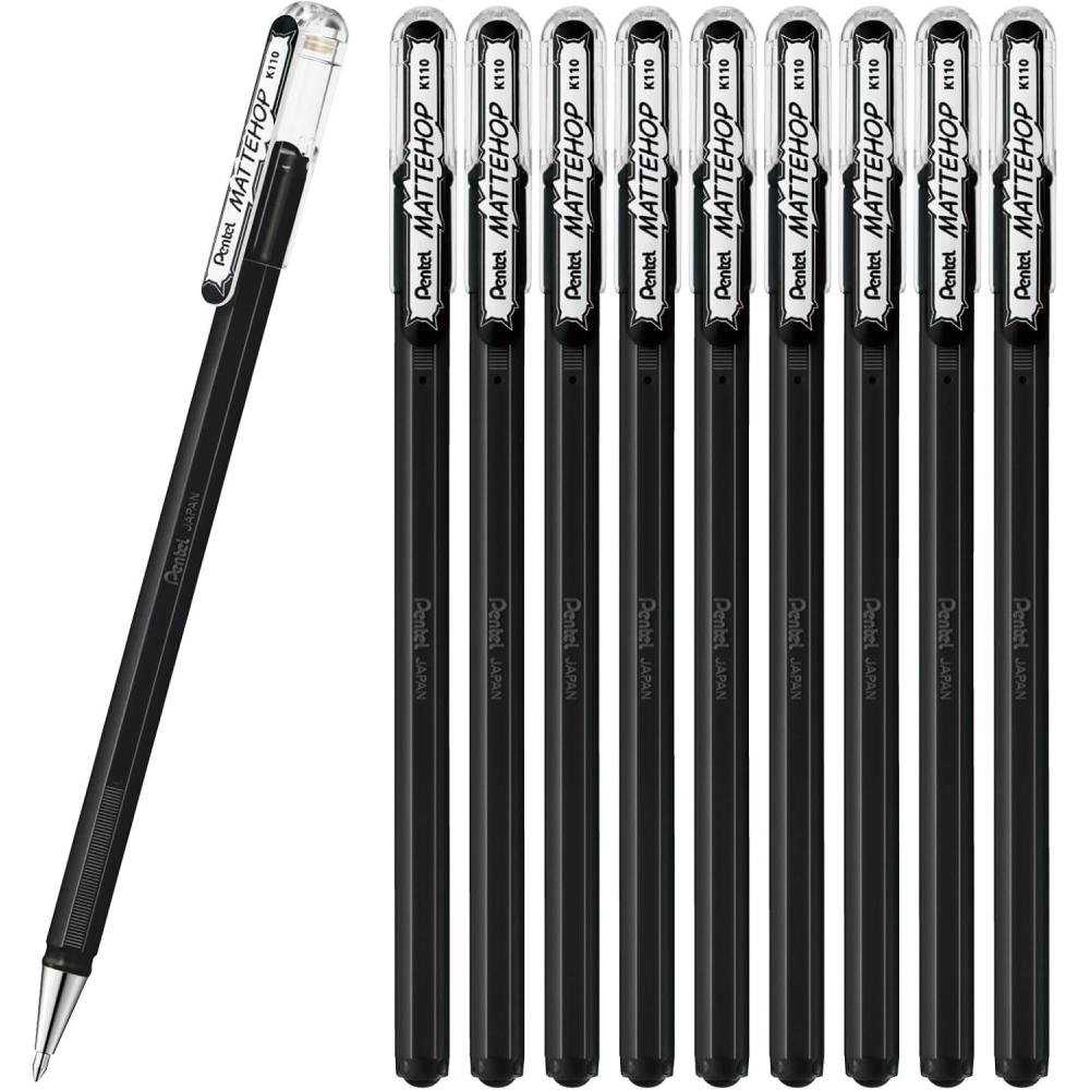 image:imagePentel Color Ballpoint Pen Matte Hop Brown 10 Pens K110VEBlack