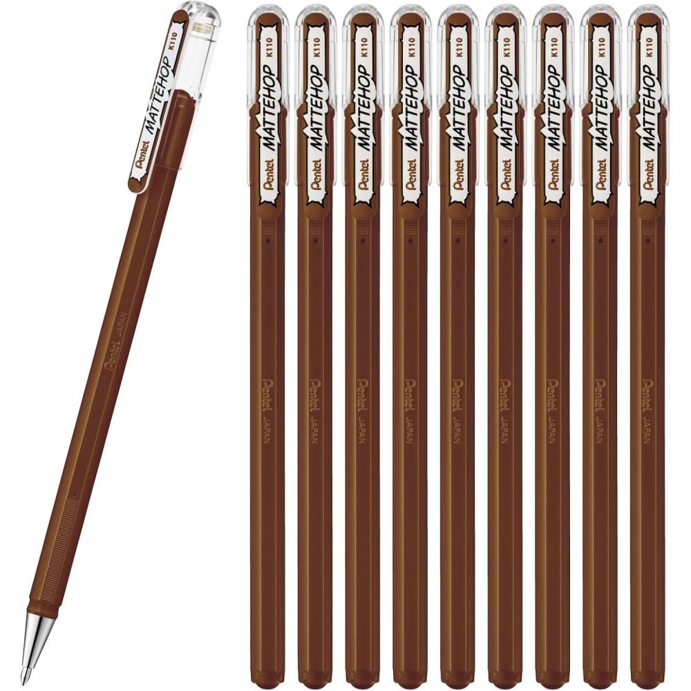 image:imagePentel Color Ballpoint Pen Matte Hop Brown 10 Pens K110VEBraun