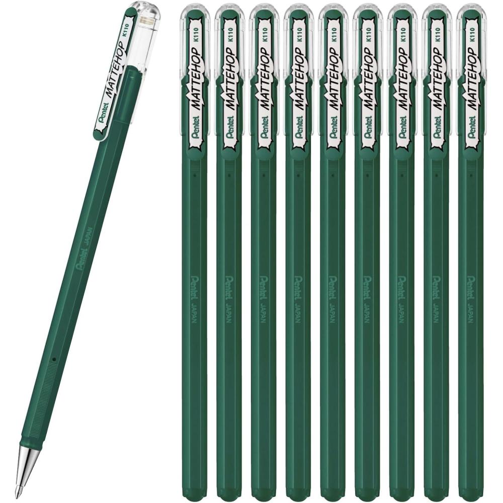 image:imagePentel Color Ballpoint Pen Matte Hop Brown 10 Pens K110VEgreen dark green