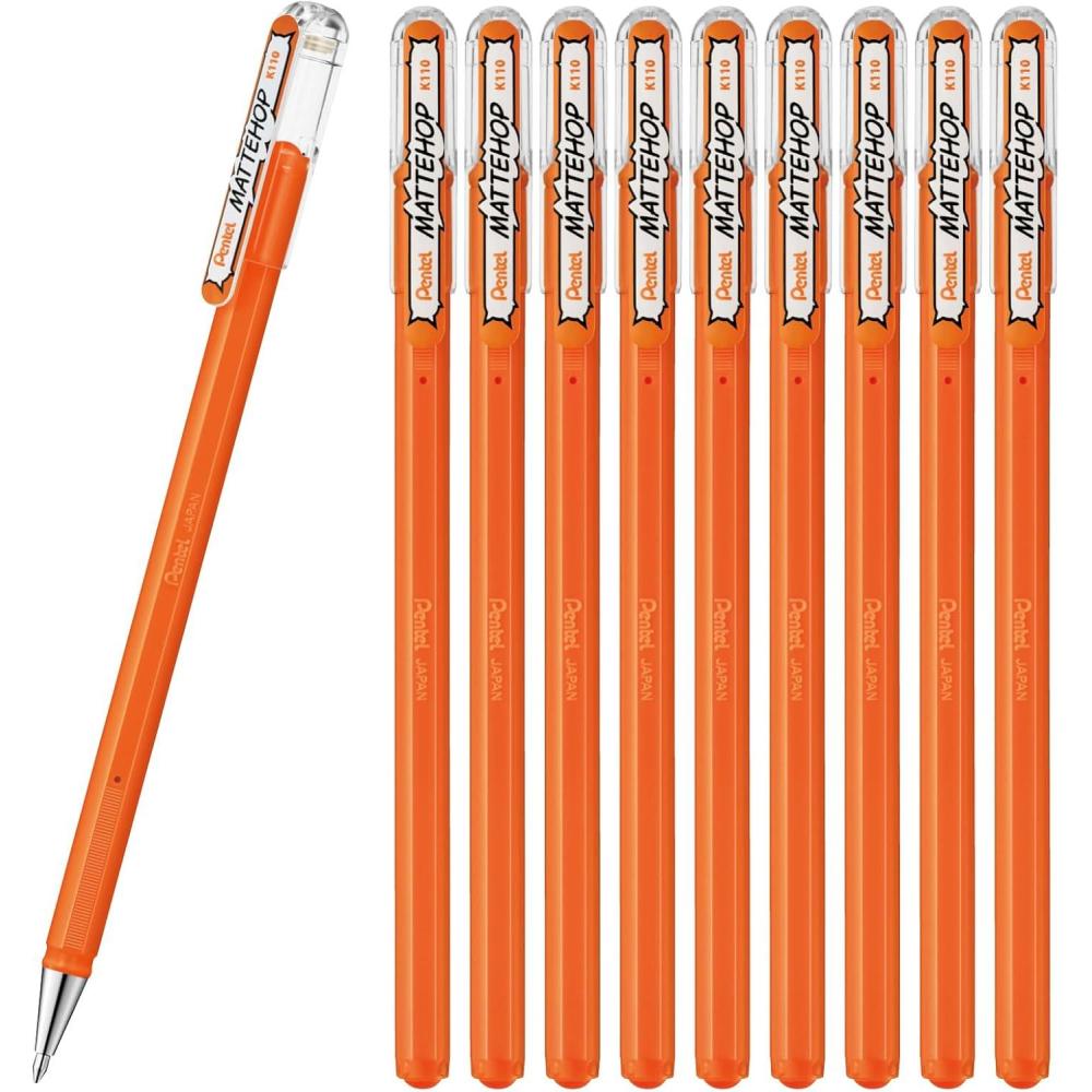 image:imagePentel Color Ballpoint Pen Matte Hop Brown 10 Pens K110VEorange