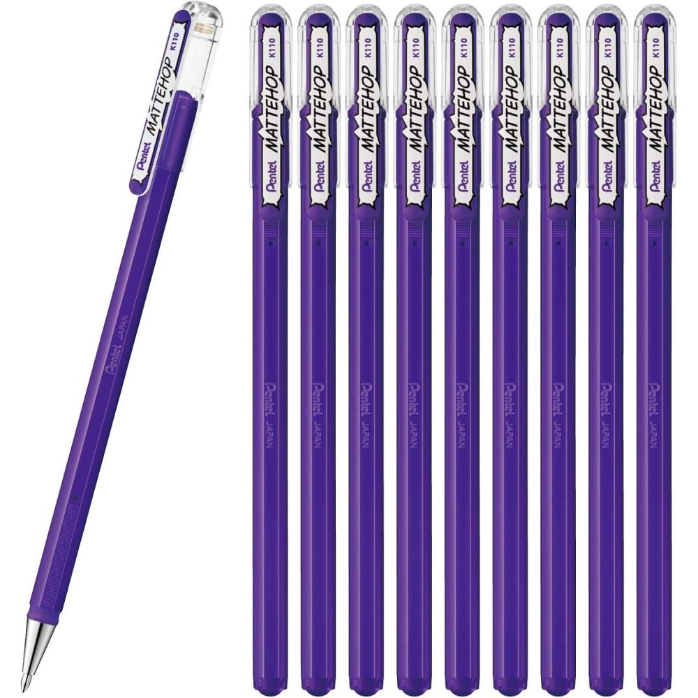 image:imagePentel Color Ballpoint Pen Matte Hop Brown 10 Pens K110VEpurple violet