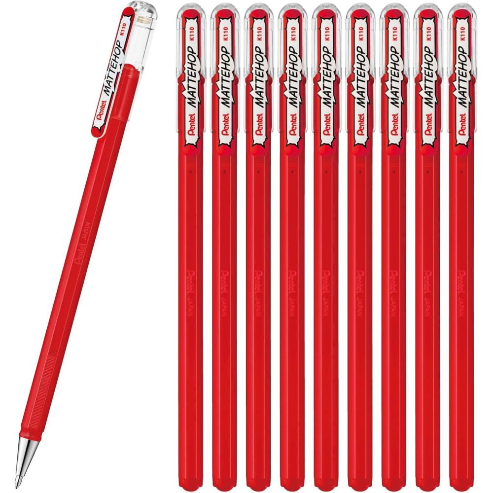 image:imagePentel Color Ballpoint Pen Matte Hop Brown 10 Pens K110VEred