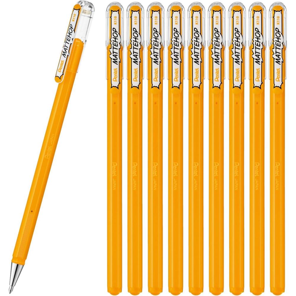 image:imagePentel Color Ballpoint Pen Matte Hop Brown 10 Pens K110VEyellow orange