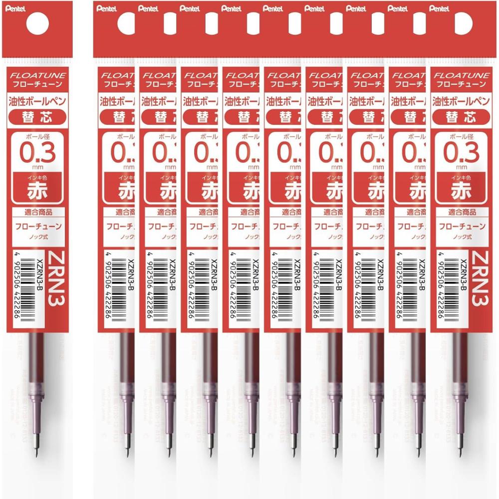 image:imagePentel Oil Based Ballpoint Pen Flowtune 03mm Black Red Blue 3 Pens BZN2033AMZRefill Red