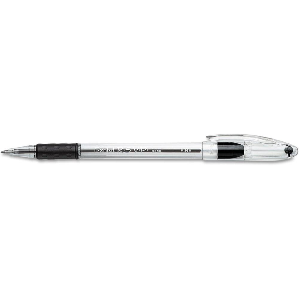 image:imagePentel RSVP Ballpoint Pen 07mm Fine Line Black Ink 12 Pack