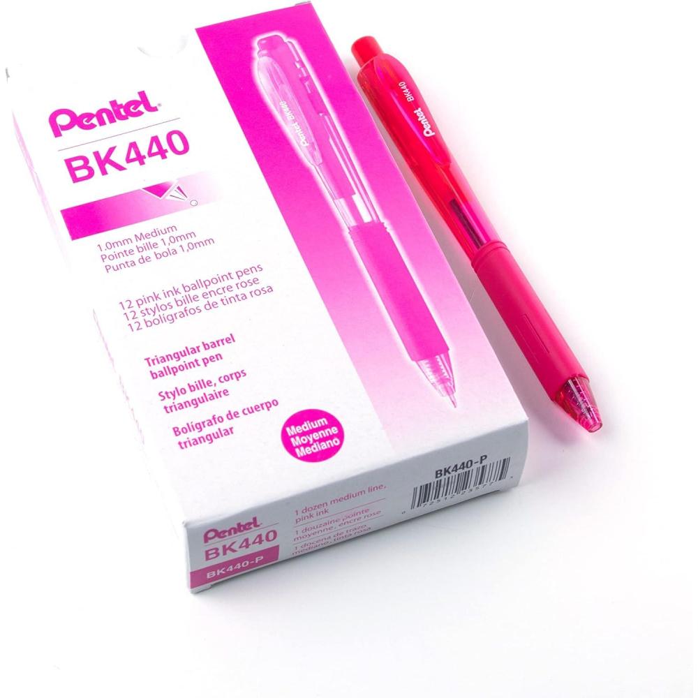 image:imagePentel Wow Retractable Ballpoint Pen 10mm Medium Line Pink Ink Box of 12 BK440P