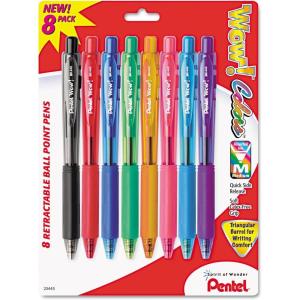image:imagePentel BK440BP8M WOW Retractable Ballpoint Pen 1mm Assorted Barrel Assorted Ink 8Pack