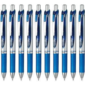 image:imagePentel BL80C 10 Blue Gel Ballpoint Pen EnerGel Ink 10 Pens10 mm Blue Silver Shaft