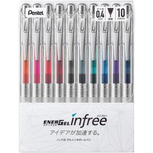 image:imagePentel BLN74TL10 Gel Ink Ballpoint Pen ENERGEL IN FREE 04mm 10 Colors