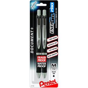 image:imagePentel EnerGel Permanent Gel Ink Rollerball Pen Black 3 Pack BLP77BP3ABlack