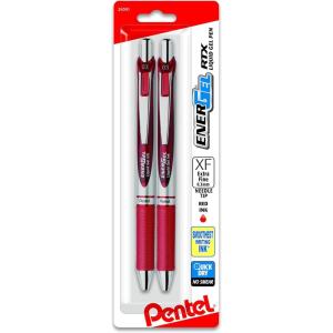 image:imagePentel EnerGel RTX Retractable Liquid Gel Pen 03mm Extra Fine Line Needle Tip Black Ink Pack of 3 BLN73BP3ARed
