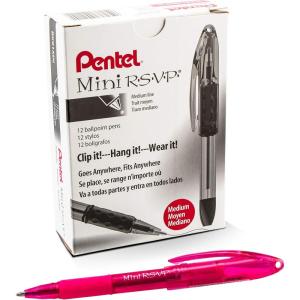 image:imageRSVP Mini Ballpoint Pen 10mm Medium Line Blue InkPink Ink