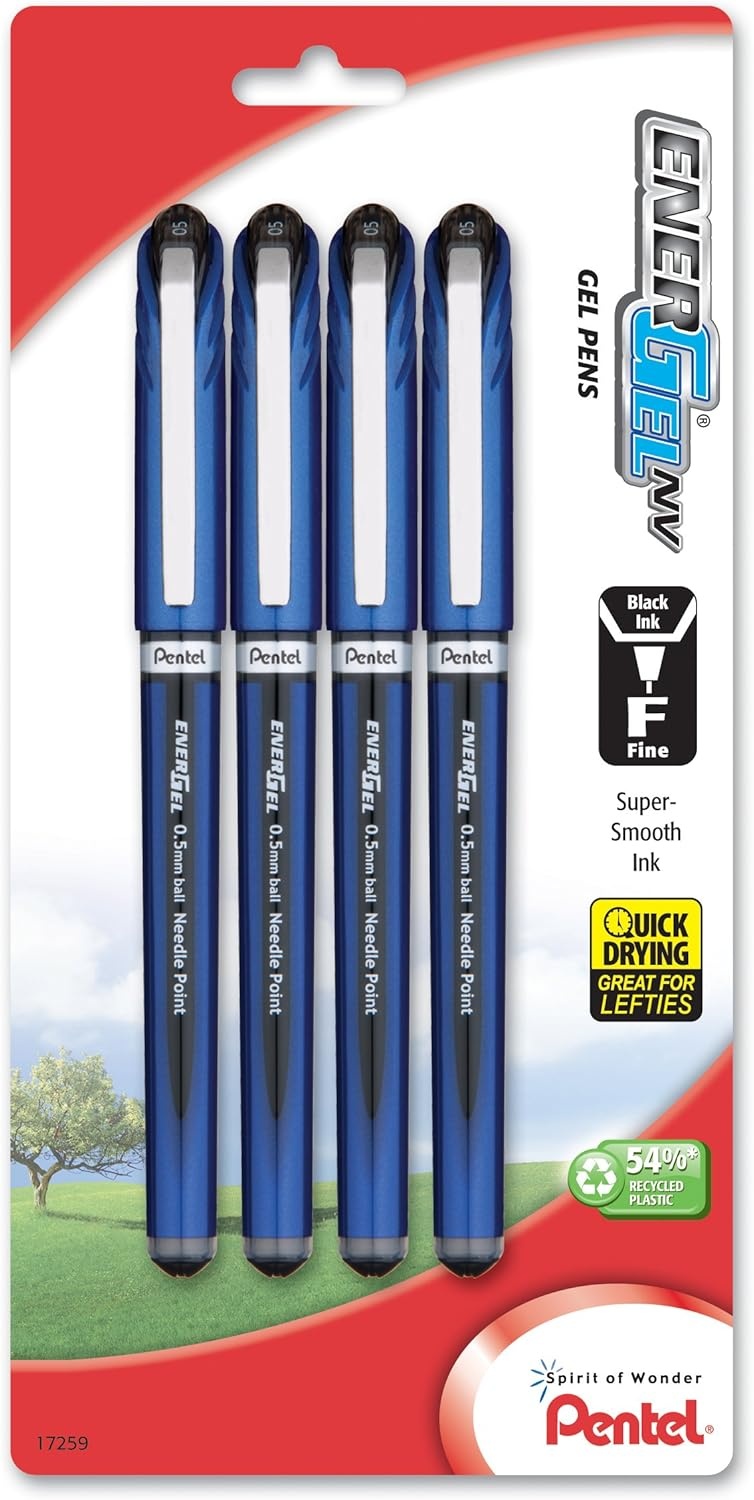 image:imagePentel ENERGEL NV Liquid Gel Pen 05mm Needle Tip Blue Ink 1 Pack BLN25BPCBlack
