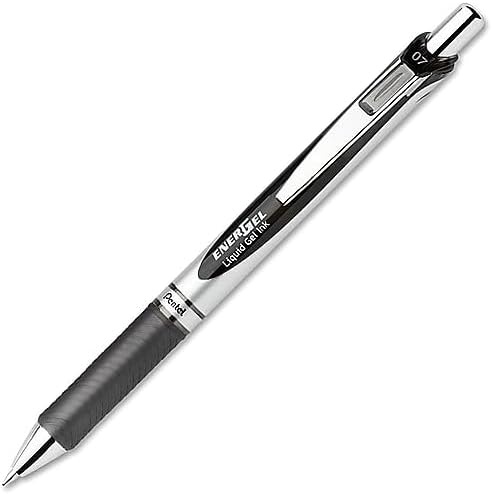 image:imagePentel EnerGel RTX Retractable Liquid Gel Ink Pen 07mm Medium line Yellow Ink Box of 12 Pens BL77GBlack