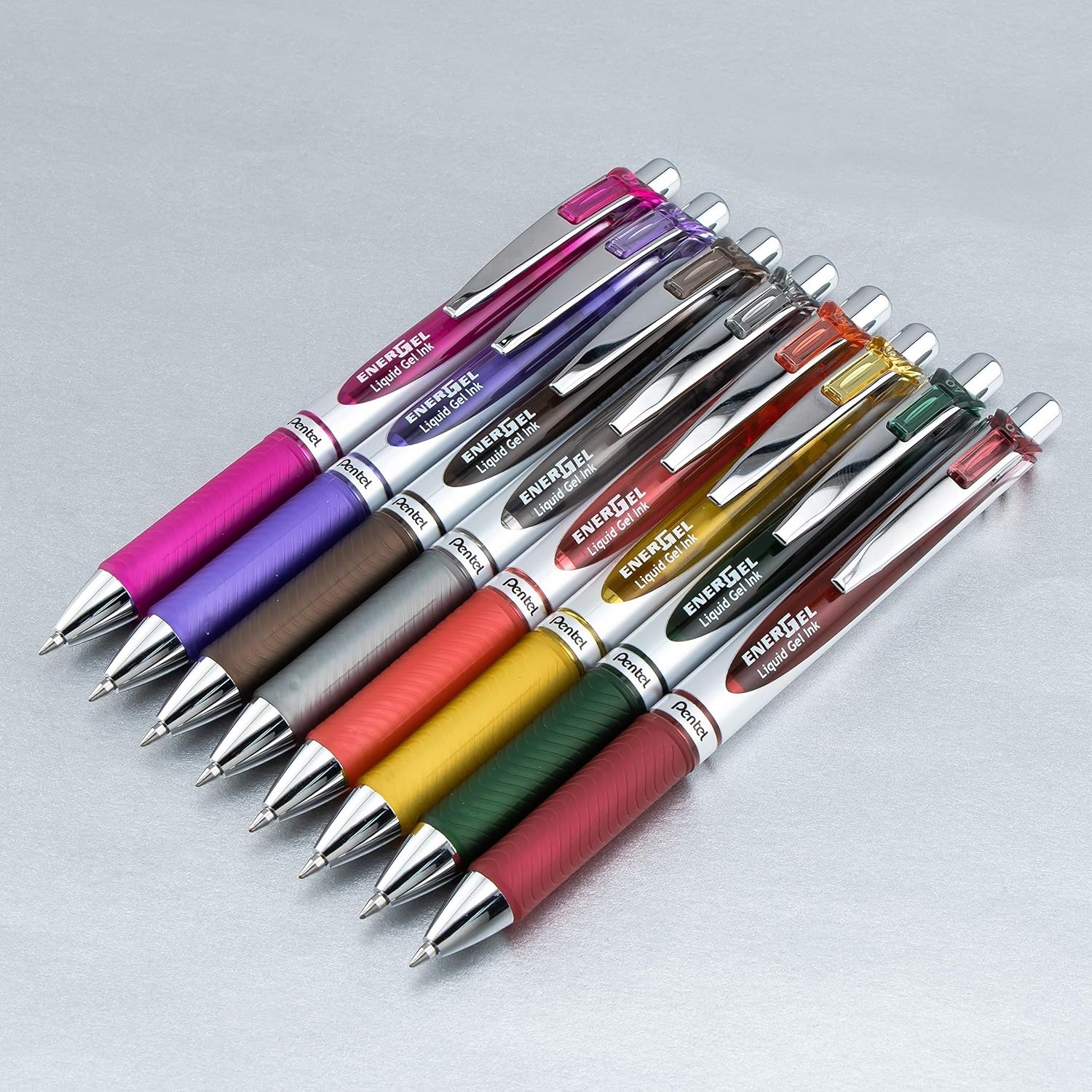 image:imagePentel EnerGel RTX Retractable Liquid Gel Ink Pen 07mm Medium line Yellow Ink Box of 12 Pens BL77GBurgundy