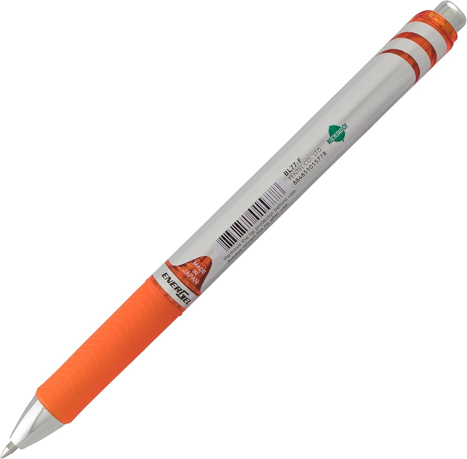 image:imagePentel EnerGel RTX Retractable Liquid Gel Ink Pen 07mm Medium line Yellow Ink Box of 12 Pens BL77GOrange