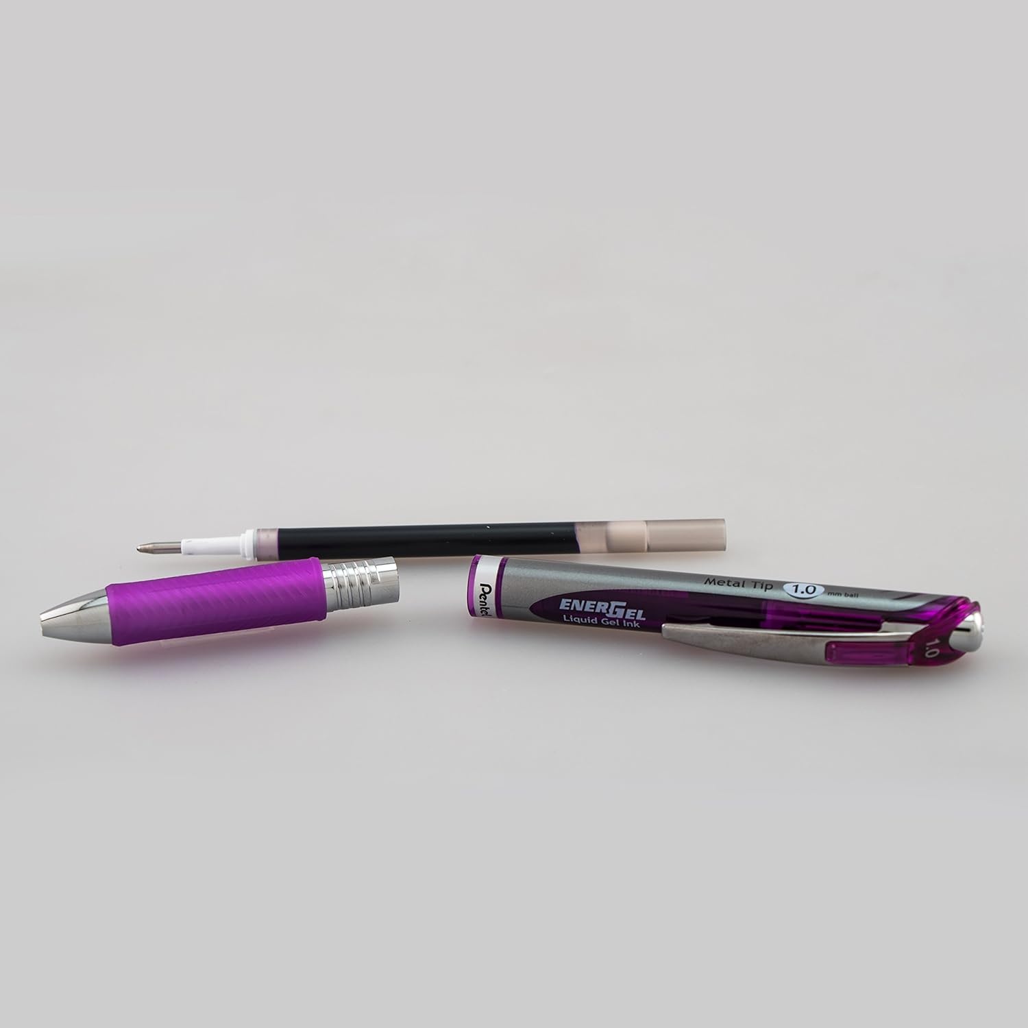 image:imagePentel Energel RTX Retractable Liquid Gel Pen Bold Line Metal Tip Blue Ink Pack of 2 BL80BP2CViolet