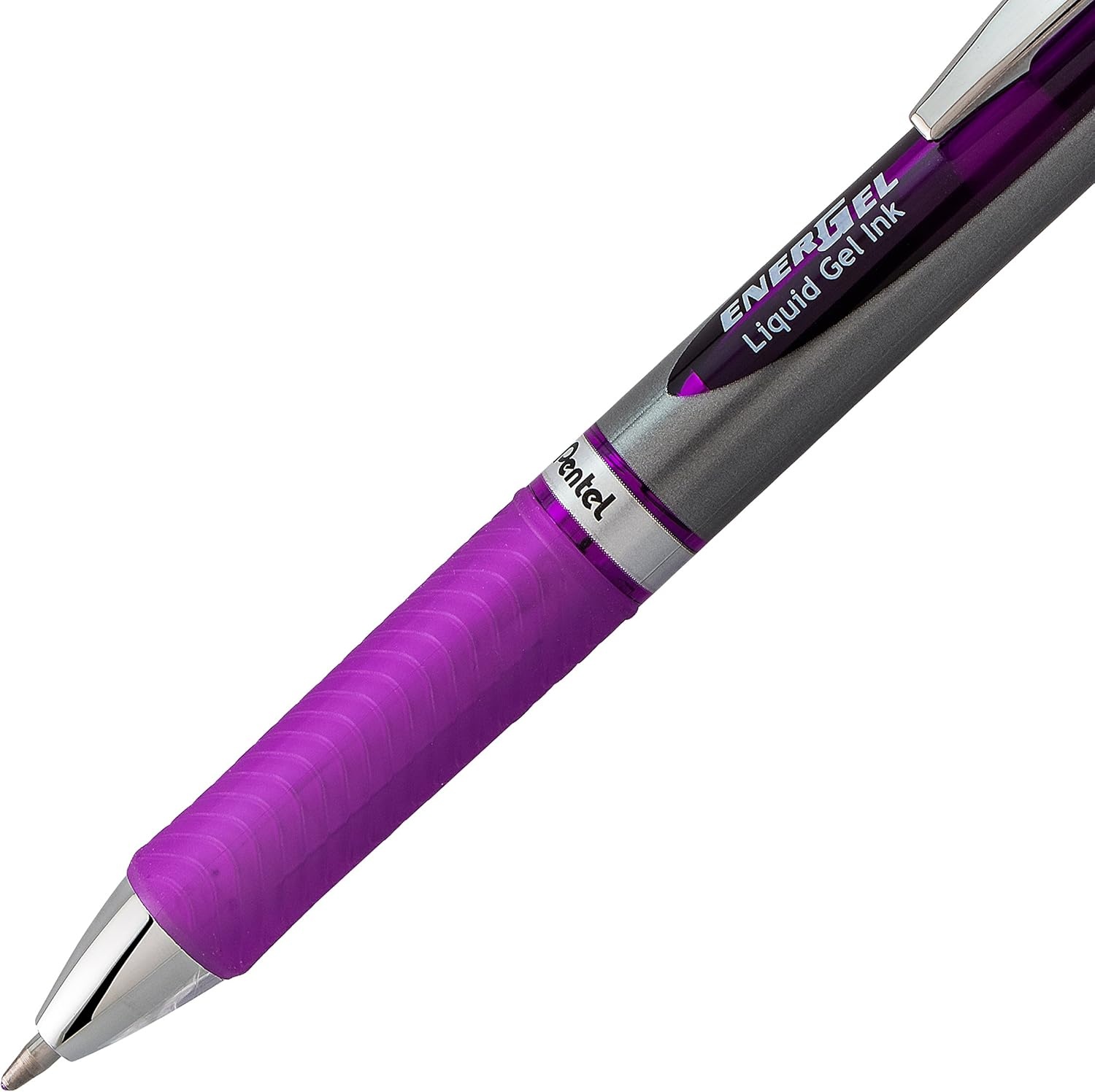 image:imagePentel Energel RTX Retractable Liquid Gel Pen Bold Line Metal Tip Blue Ink Pack of 2 BL80BP2CViolet