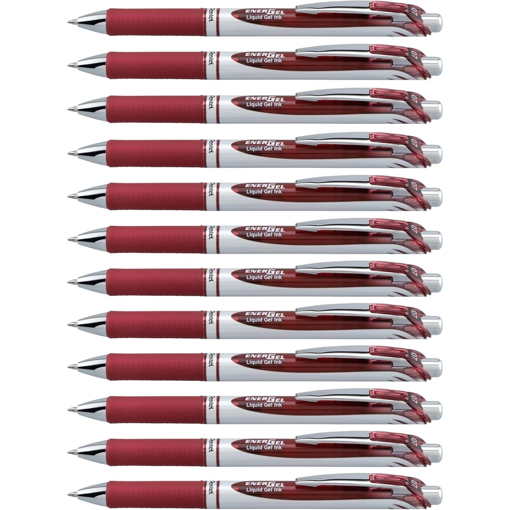 image:imagePentel EnerGel RTX Retractable Liquid Gel Ink Pen 07mm Medium line Yellow Ink Box of 12 Pens BL77GBurgundy