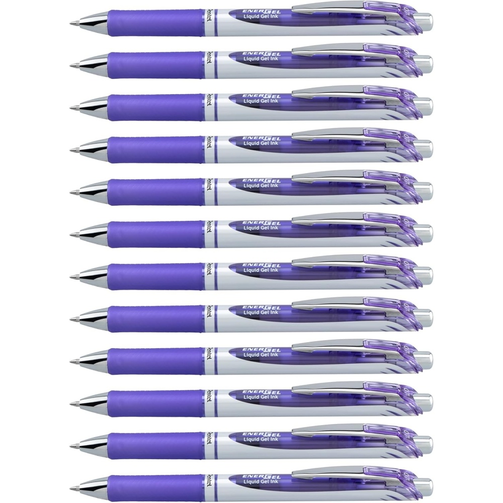image:imagePentel EnerGel RTX Retractable Liquid Gel Ink Pen 07mm Medium line Yellow Ink Box of 12 Pens BL77GLilac