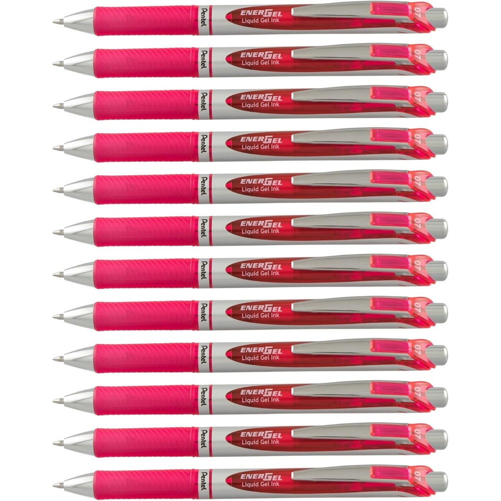 image:imagePentel EnerGel RTX Retractable Liquid Gel Ink Pen 07mm Medium line Yellow Ink Box of 12 Pens BL77GPink