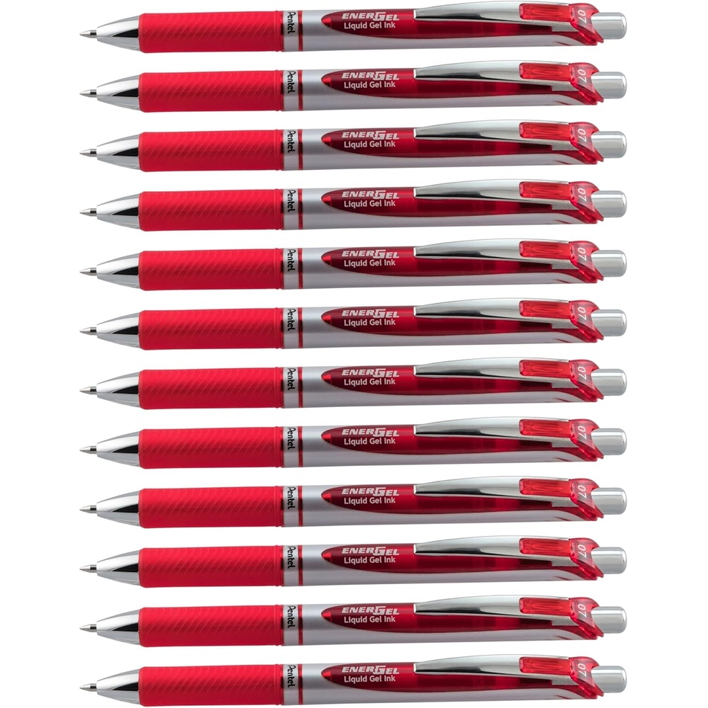 image:imagePentel EnerGel RTX Retractable Liquid Gel Ink Pen 07mm Medium line Yellow Ink Box of 12 Pens BL77GRed