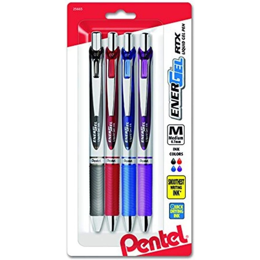 image:imagePentel Energel RTX Retractable Liquid Gel Pen Bold Line Metal Tip Blue Ink Pack of 2 BL80BP2CAssorted