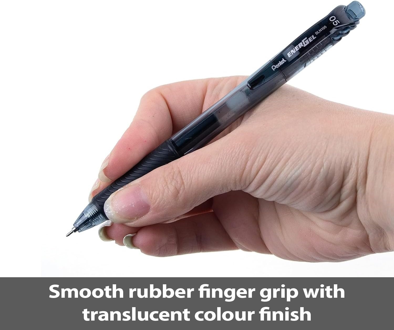 image:imagePentel 05mm EnerGelX Retractable Liquid Gel Pen with Needle Tip and Violet Ink Box of 12 BLN105V