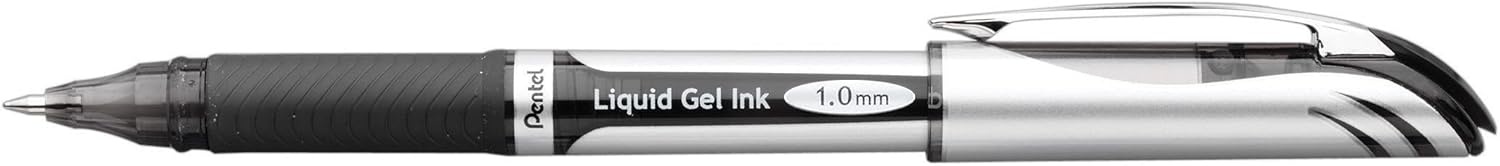 image:imagePentel ENERGEL Deluxe Liquid Gel Pen 10mm Bold Line Metal Tip Black Ink 2 Pack BL60BP2A