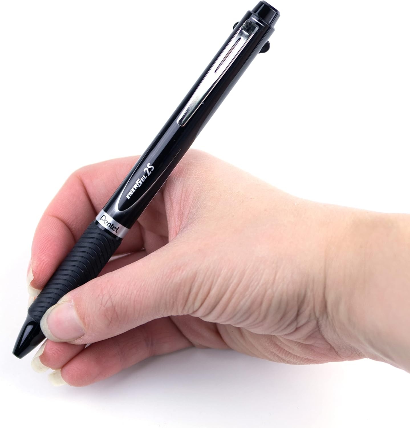 image:imagePentel EnerGel 2S MultiFunction 2Ink Pencil 05mm Fine Line BlackRed Ink05mm Pencil White Barrel BLW355WBlack