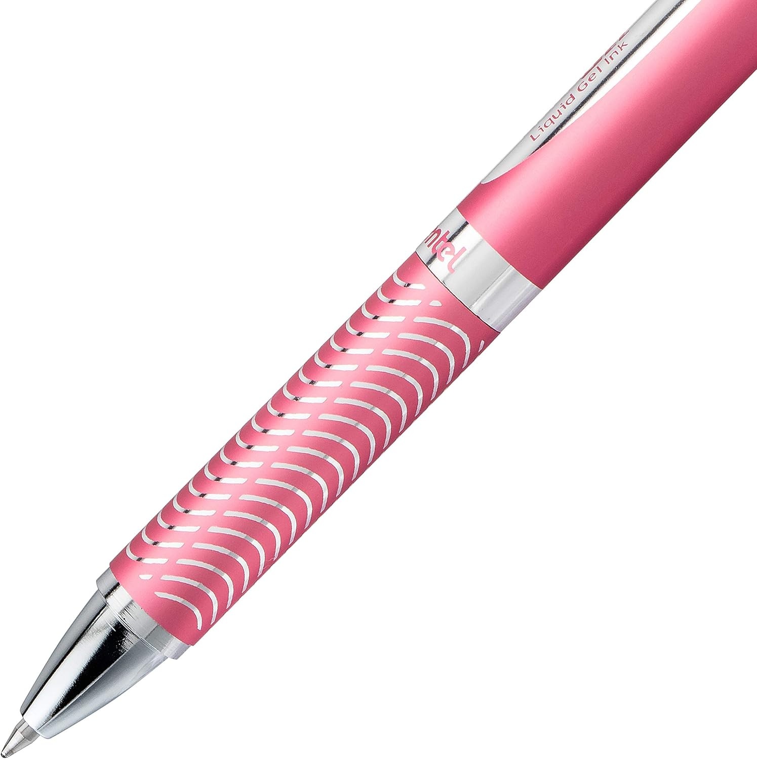image:imagePentel EnerGel Alloy Retractable Liquid Gel Pen Red Barrel Black Ink 1 pack BL407BAPink