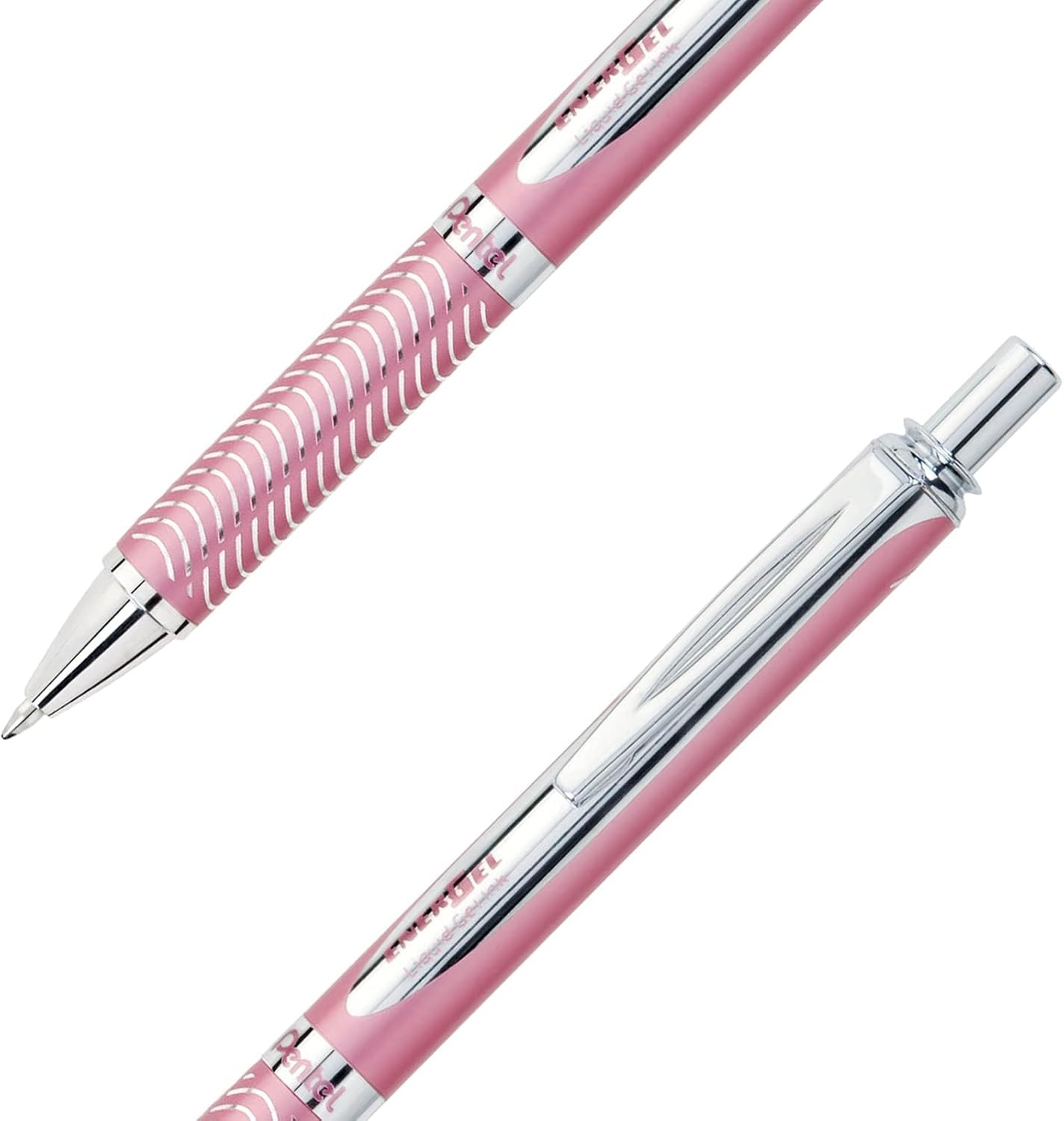 image:imagePentel EnerGel Alloy Retractable Liquid Gel Pen Red Barrel Black Ink 1 pack BL407BAPink