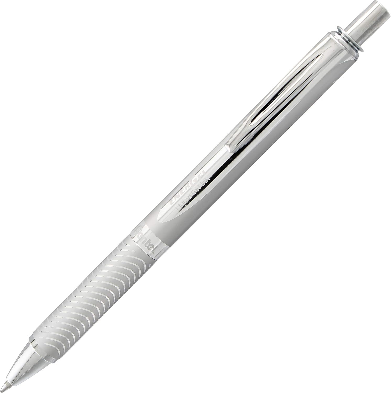 image:imagePentel EnerGel Alloy Retractable Liquid Gel Pen Red Barrel Black Ink 1 pack BL407BASilver