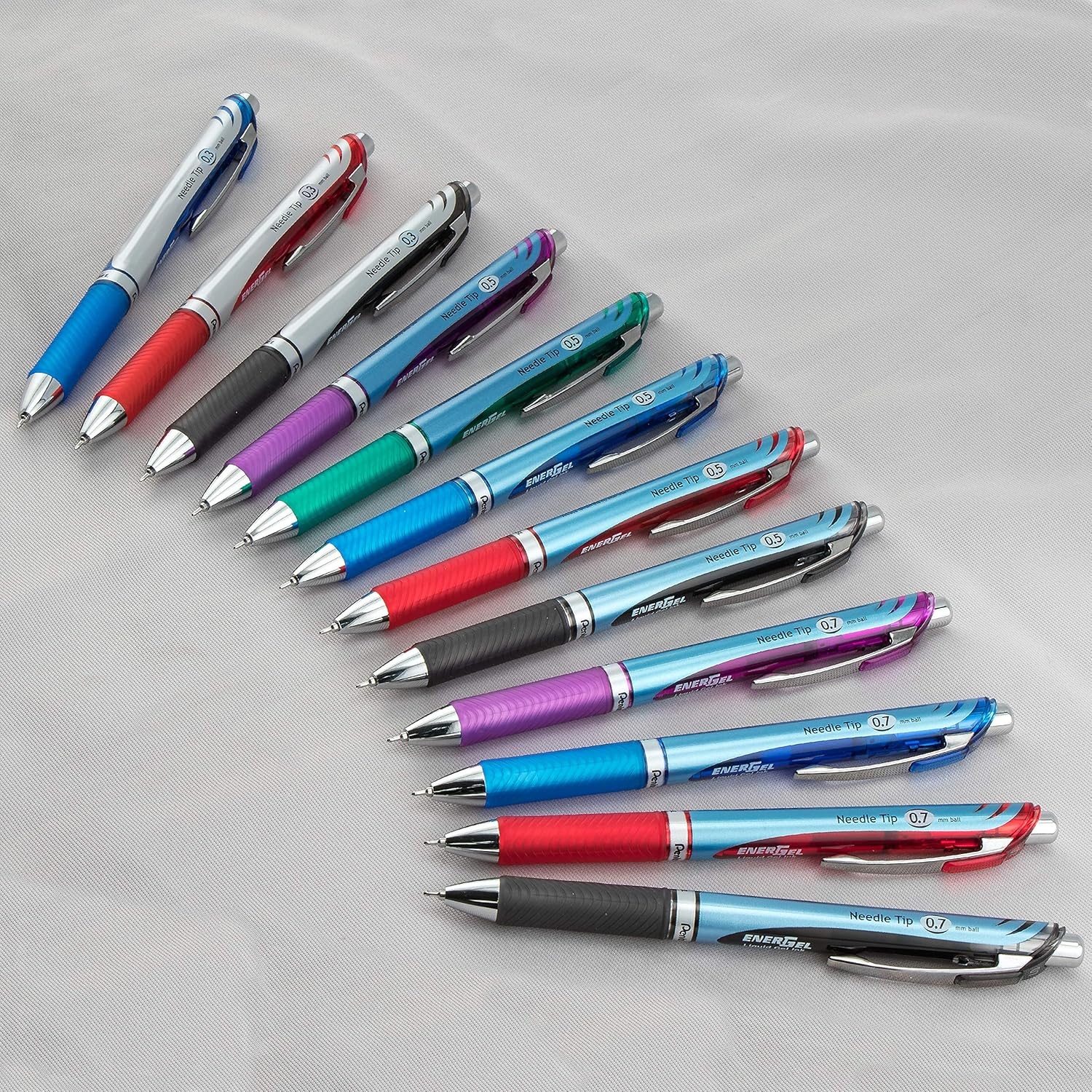 image:imagePentel EnerGel Deluxe RTX Retractable Liquid Gel Pen Medium Line Needle Tip Violet Ink Box of 12 BLN77VAssorted