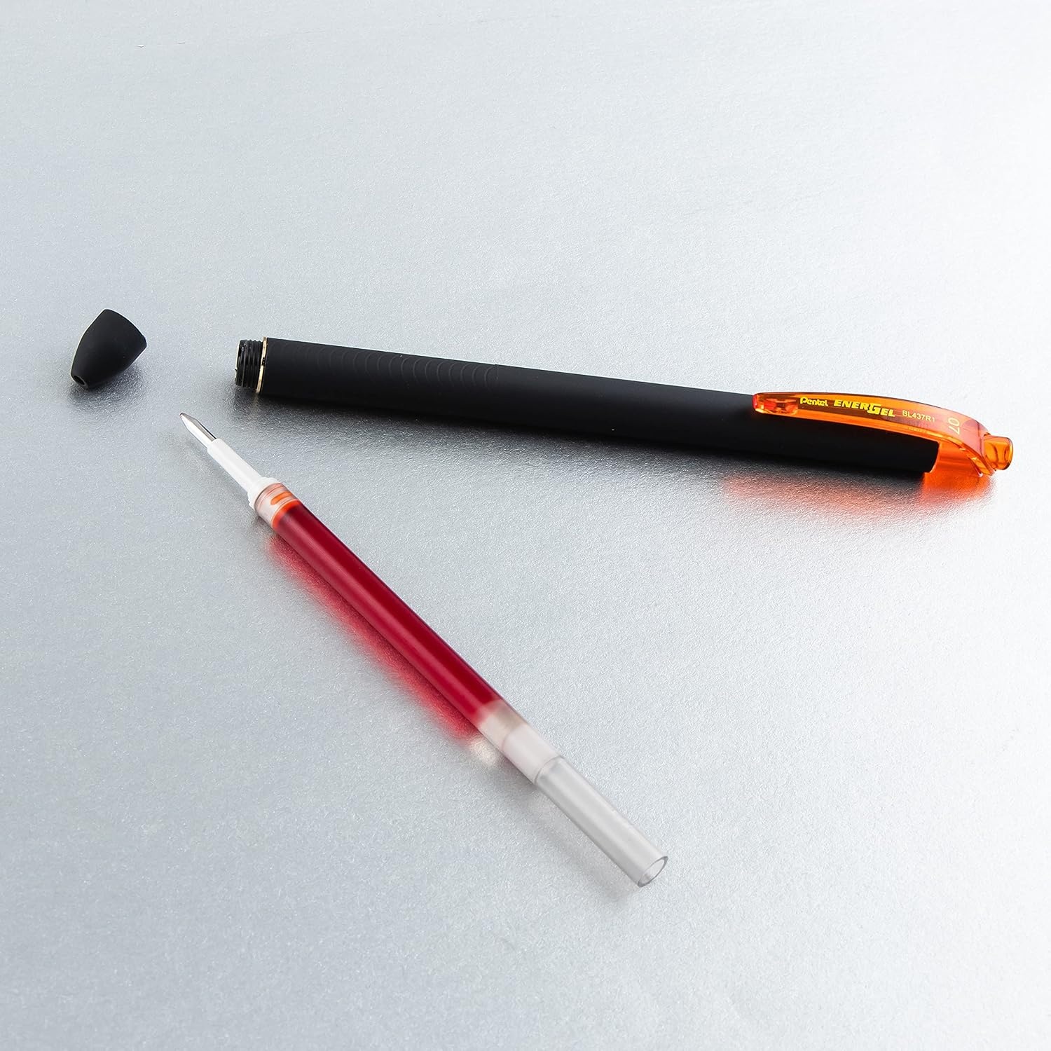 image:imagePentel EnerGel Kuro Liquid Gel Pen 07mm Medium line Orange Ink 12 Pack BL437R1FOrange