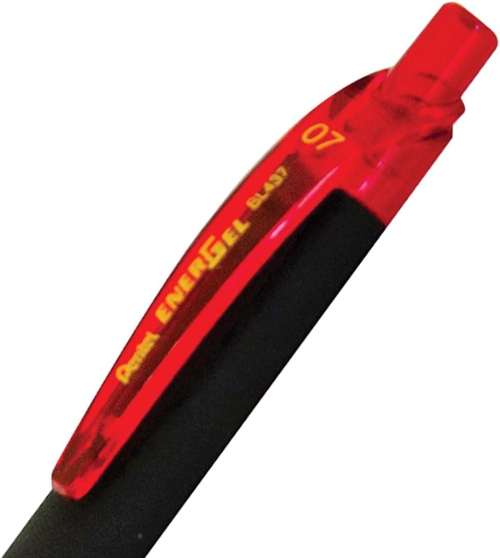 image:imagePentel EnerGel Kuro Liquid Gel Pen 07mm Medium line Orange Ink 12 Pack BL437R1FRed