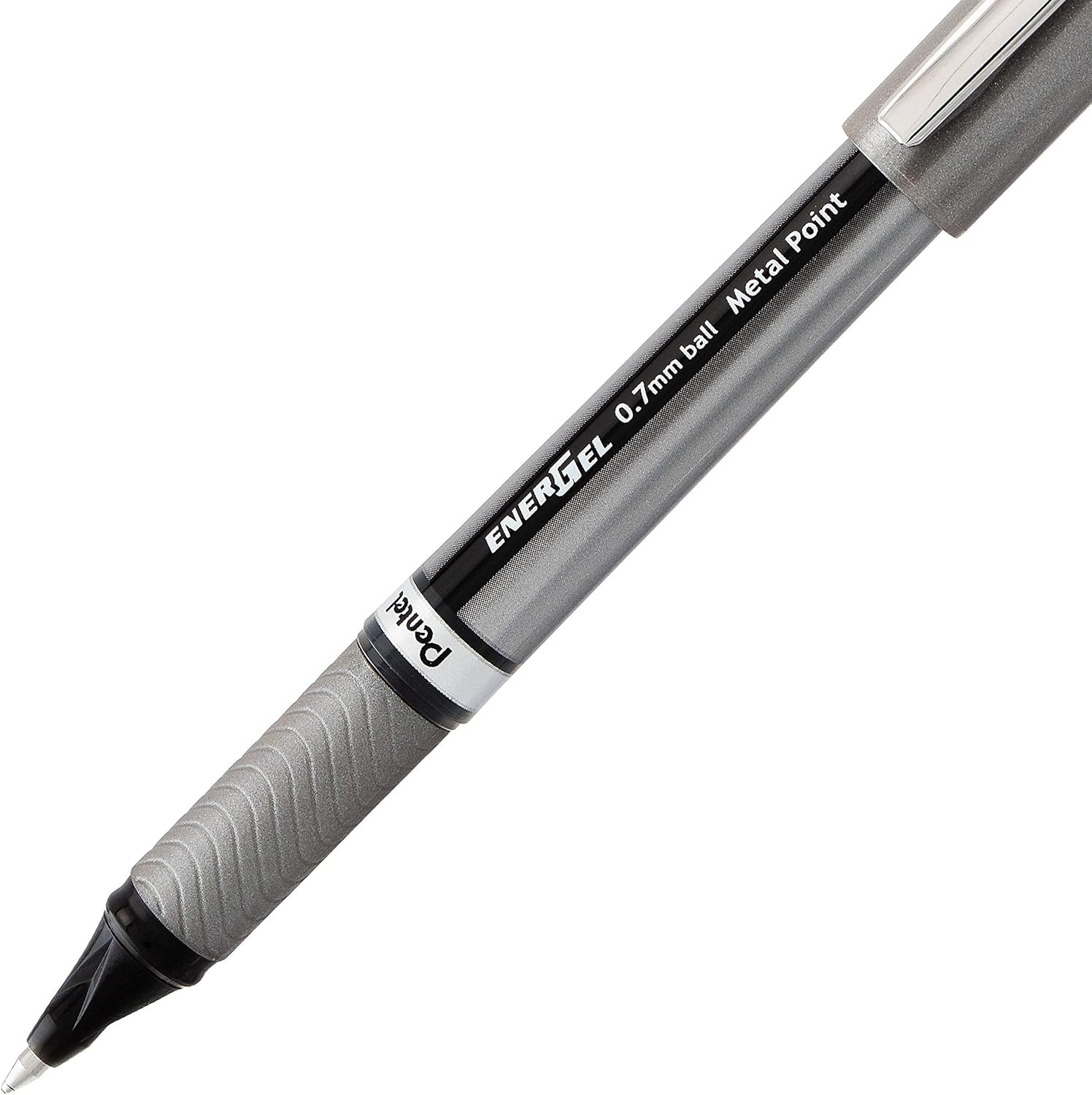 image:imagePentel EnerGel NV Liquid Gel Pen 07mm Medium Line Capped Metal Tip Black Ink Box of 12 BL27ABL27APack of 48