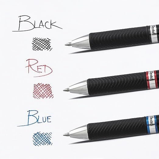 image:imagePentel EnerGel PRO Permanent Gel Pen 07mm Medium Line Red Ink Box of 12 Pens BLP77BRed