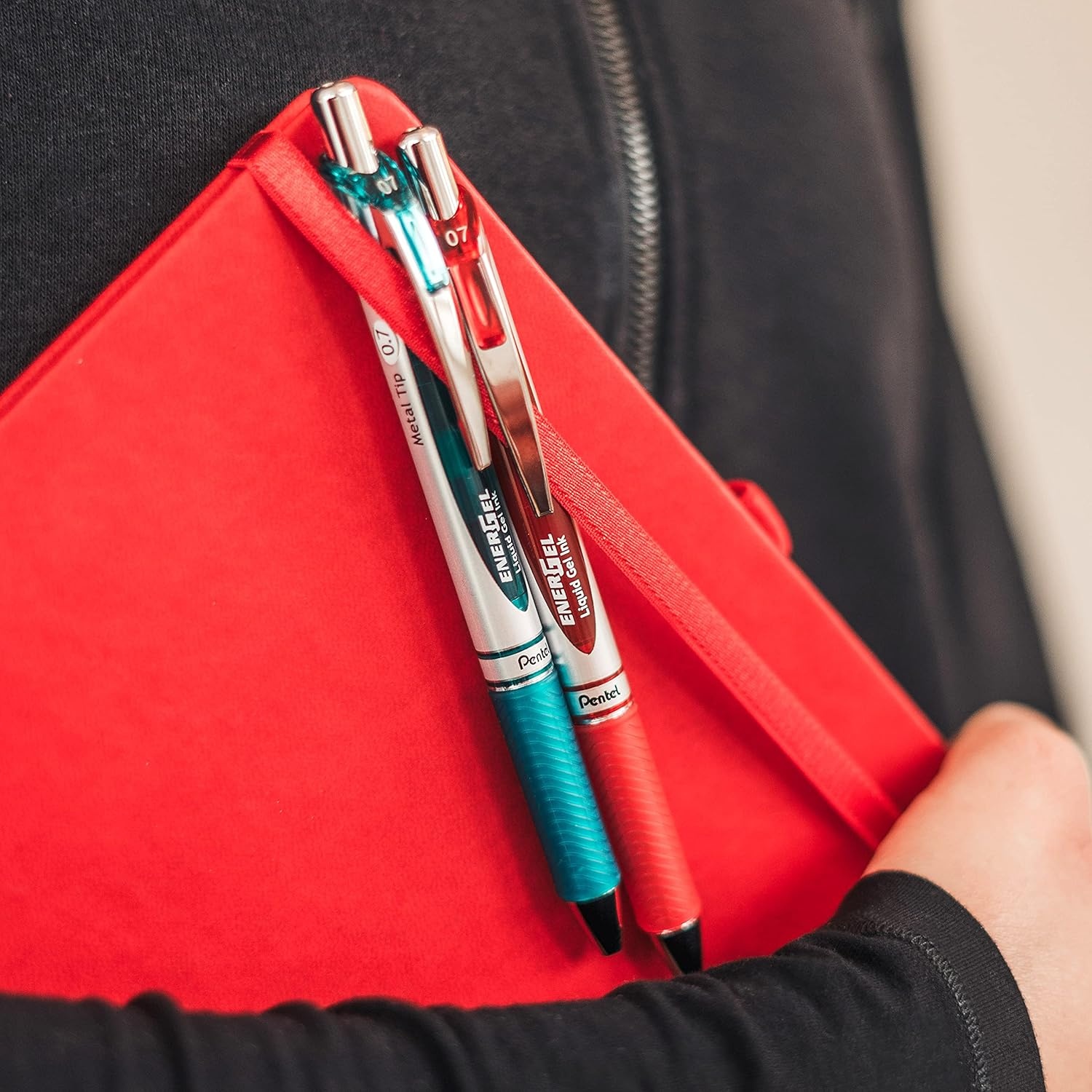 image:imagePentel EnerGel Pearl Deluxe RTX Retractable Liquid Gel Pen 07mm Accent Violet Ink Box of 12 BL77PWVPink