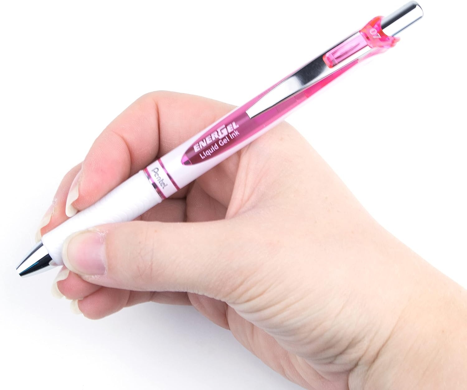 image:imagePentel EnerGel Pearl Deluxe RTX Retractable Liquid Gel Pen 07mm Accent Violet Ink Box of 12 BL77PWVPink